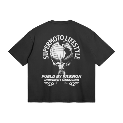 COMMUNITY AROUND THE GLOBE T SHIRT FADED BLACK (OVERSIZED)