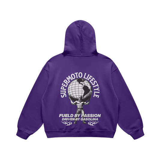 COMMUNITY AROUND THE GLOBE HOODIE PURPLE HAZE (OVERSIZED)