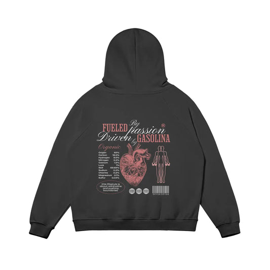 FUELED BY PASSION DRIVEN BY GASOLINA HOODIE (OVERSIZED)