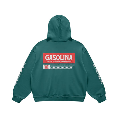 GASOLINA RACING HOODIE BLUEISH GREEN (OVERSIZED)