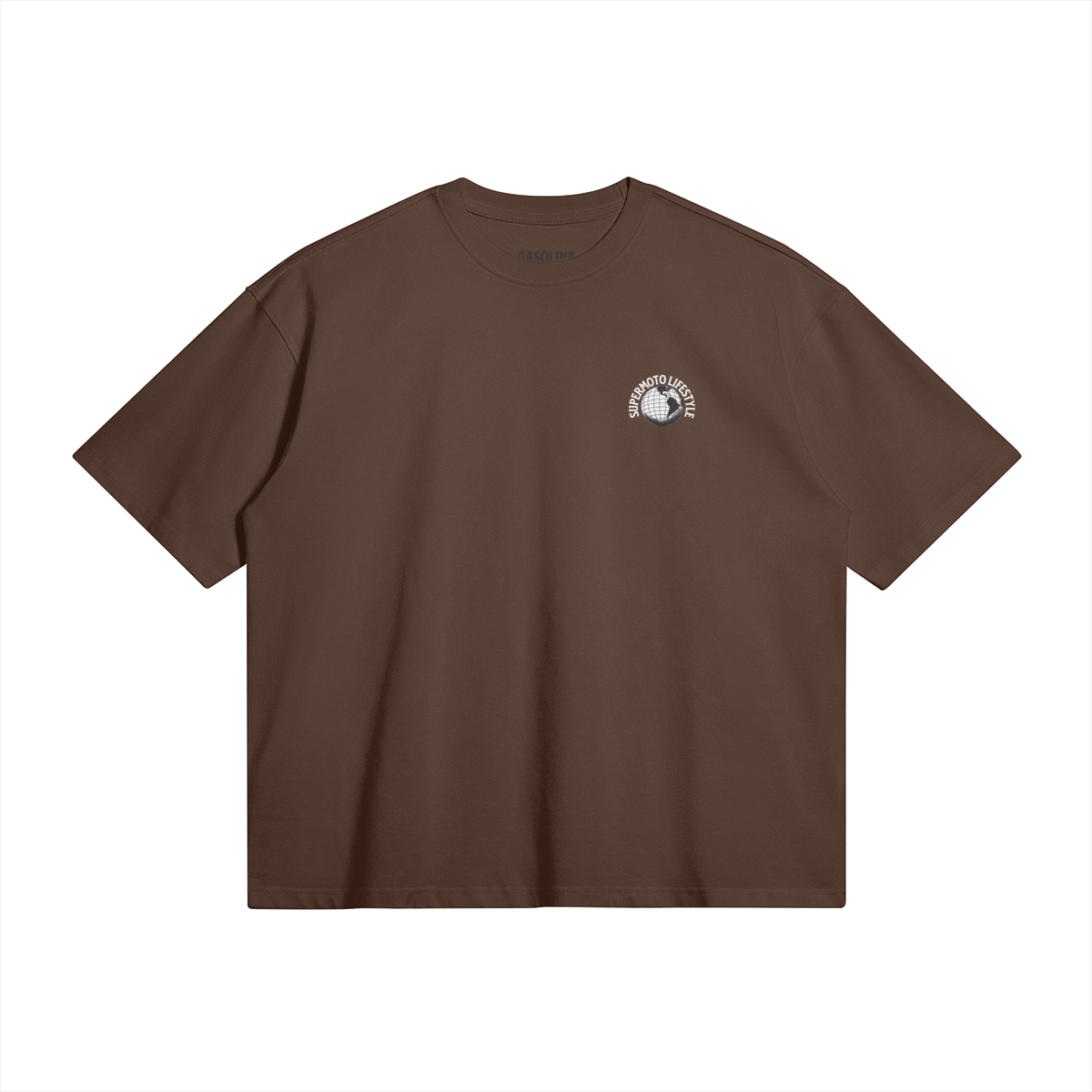 COMMUNITY AROUND THE GLOBE T SHIRT DARK BROWN (OVERSIZED)