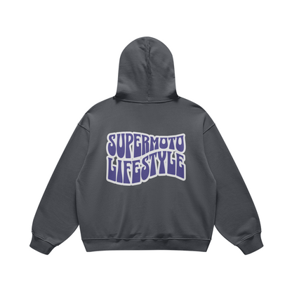 SUPERMOTO LIFE STYLE HOODIE CARBON GREY (OVERSIZED)