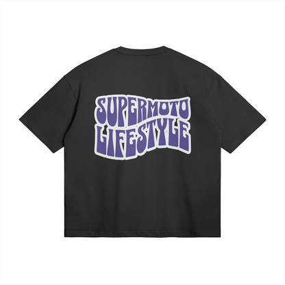 SUPERMOTO LIFE STYLE T SHIRT FADED BLACK (OVERSIZED)