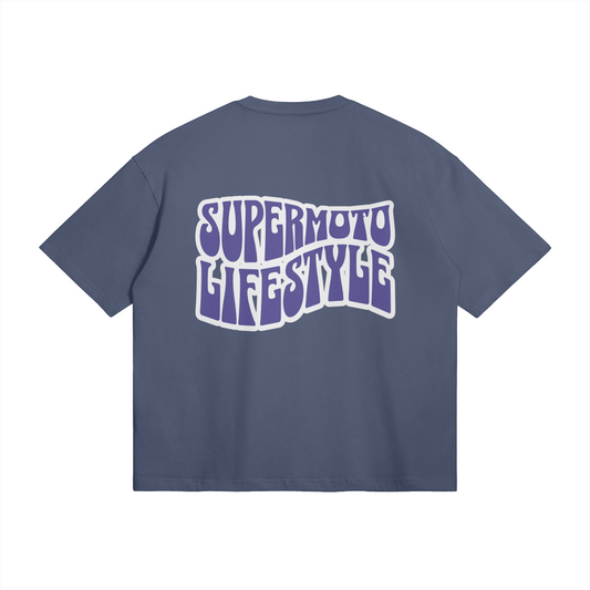 SUPERMOTO LIFE STYLE T SHIRT SLATE BLUE (OVERSIZED)